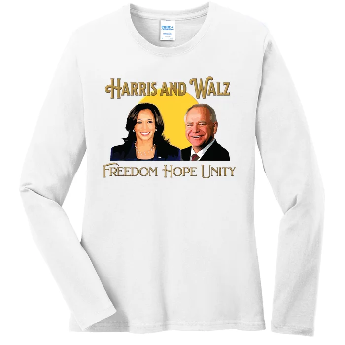 Elect Harris Walz 2024 Kamala And Tim President And Vp Ladies Long Sleeve Shirt