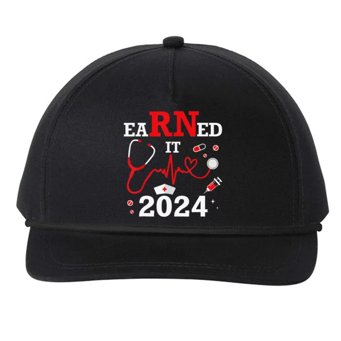 Earned It 2024 For Nurse Graduation or RN LPN Class Of 2024 Snapback Five-Panel Rope Hat