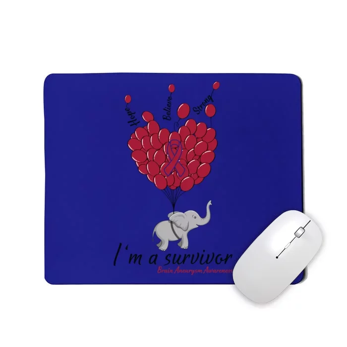 Elephant I'm A Survivor Heart Brain Aneurysm Awareness Gift Great Gift Mousepad