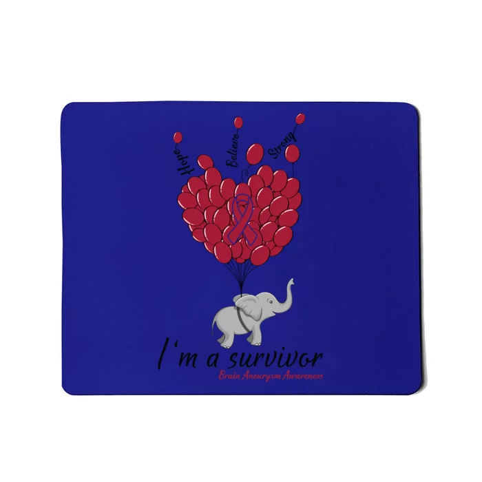 Elephant I'm A Survivor Heart Brain Aneurysm Awareness Gift Great Gift Mousepad