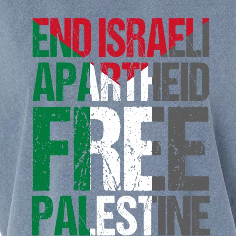 End Israeli Apartheid Free Palestine Gaza Awareness Quote Gift Garment-Dyed Women's Muscle Tee