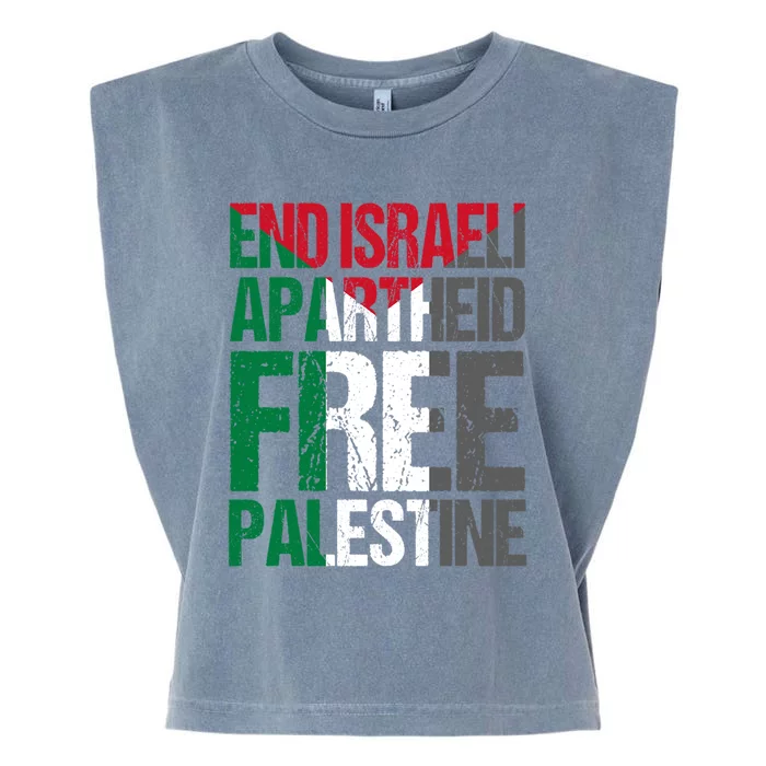 End Israeli Apartheid Free Palestine Gaza Awareness Quote Gift Garment-Dyed Women's Muscle Tee