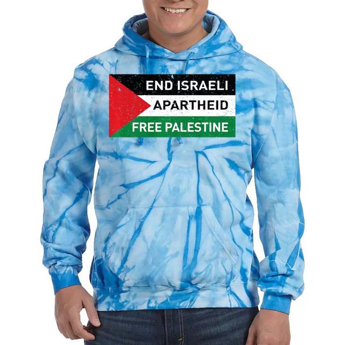 End Israeli Apartheid Free Palestine Flag Tie Dye Hoodie