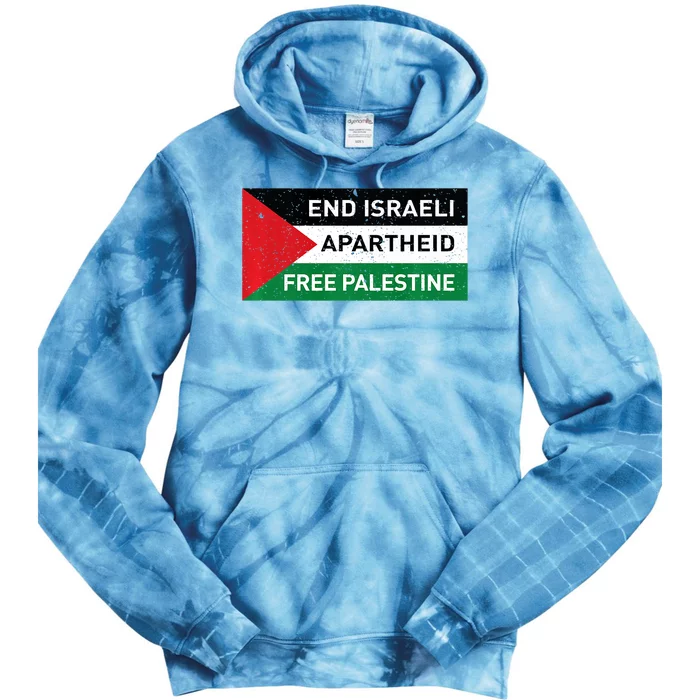 End Israeli Apartheid Free Palestine Flag Tie Dye Hoodie