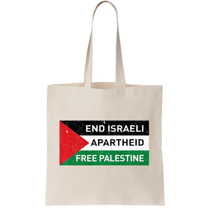 End Israeli Apartheid Free Palestine Flag Tote Bag