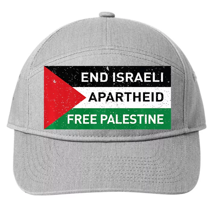 End Israeli Apartheid Free Palestine Flag 7-Panel Snapback Hat