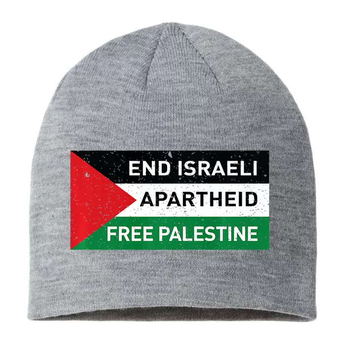 End Israeli Apartheid Free Palestine Flag 8 1/2in Sustainable Knit Beanie