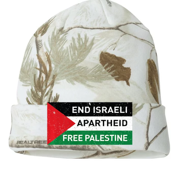 End Israeli Apartheid Free Palestine Flag Kati - 12in Camo Beanie