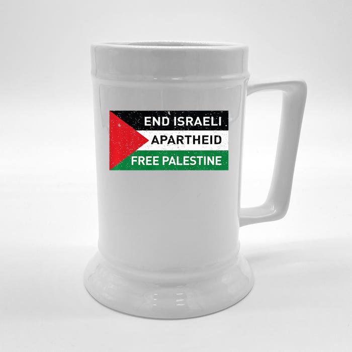 End Israeli Apartheid Free Palestine Flag Front & Back Beer Stein