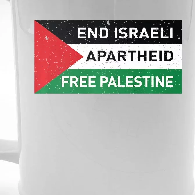 End Israeli Apartheid Free Palestine Flag Front & Back Beer Stein