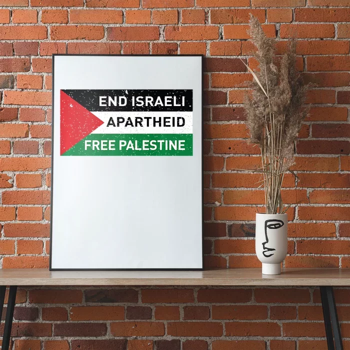 End Israeli Apartheid Free Palestine Flag Poster