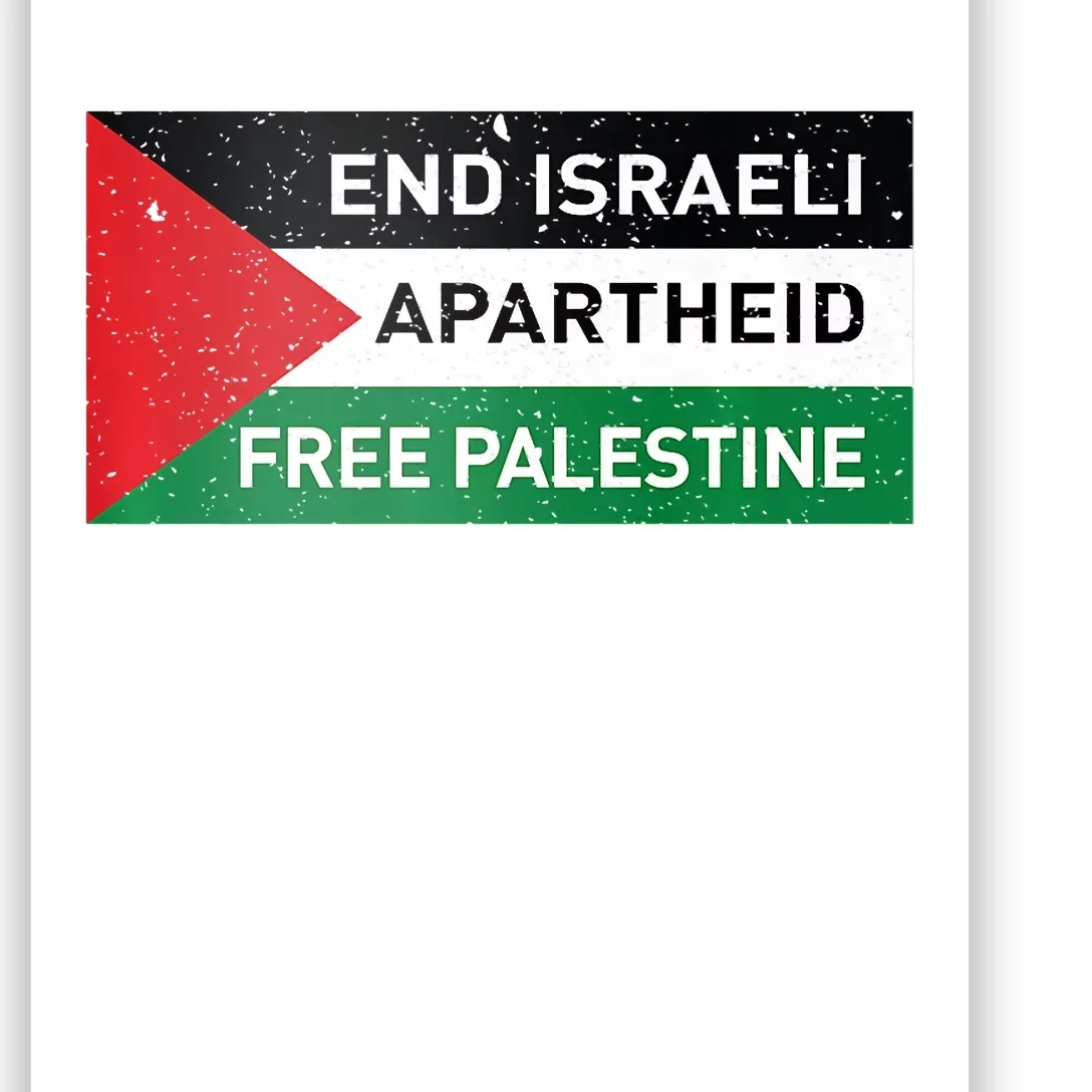 End Israeli Apartheid Free Palestine Flag Poster