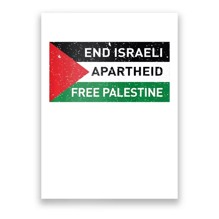 End Israeli Apartheid Free Palestine Flag Poster