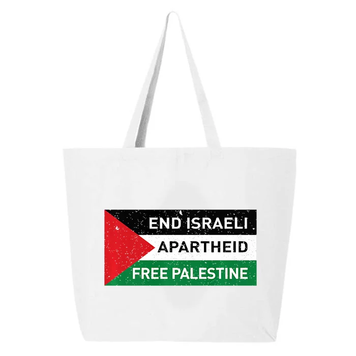 End Israeli Apartheid Free Palestine Flag 25L Jumbo Tote