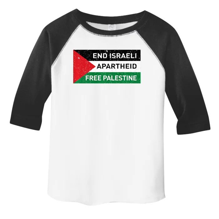 End Israeli Apartheid Free Palestine Flag Toddler Fine Jersey T-Shirt