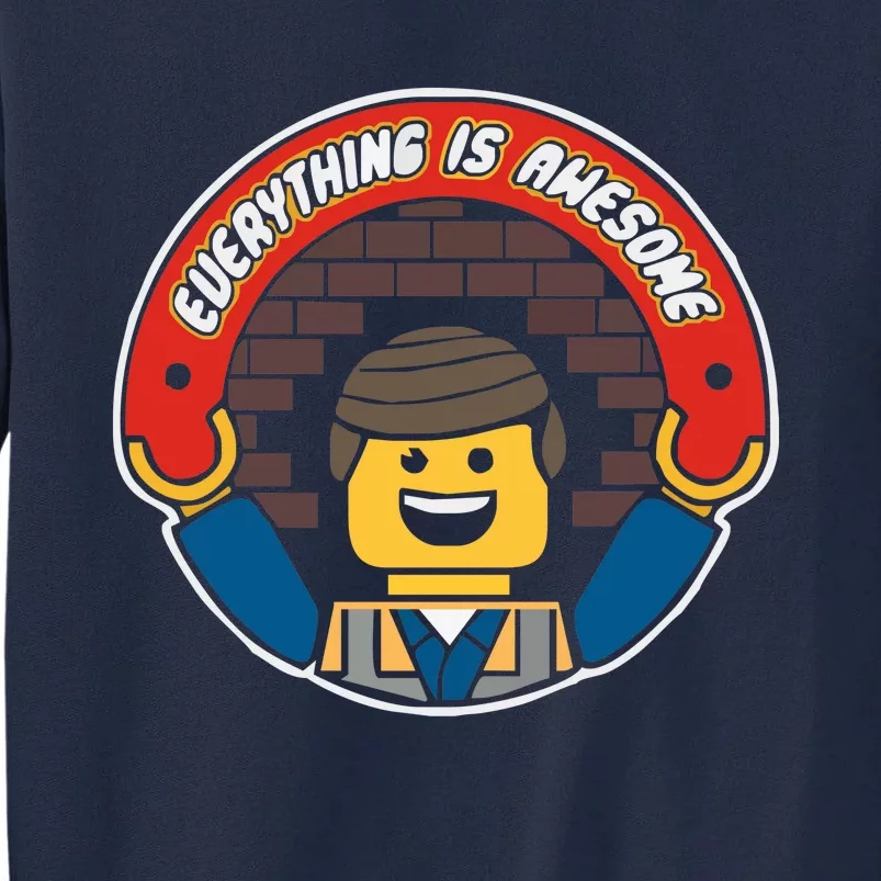 Everything Is Awesome Mens Funny Lego Tall Sweatshirt