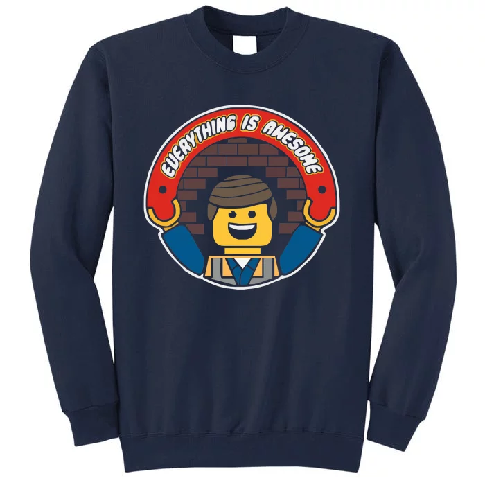 Everything Is Awesome Mens Funny Lego Tall Sweatshirt