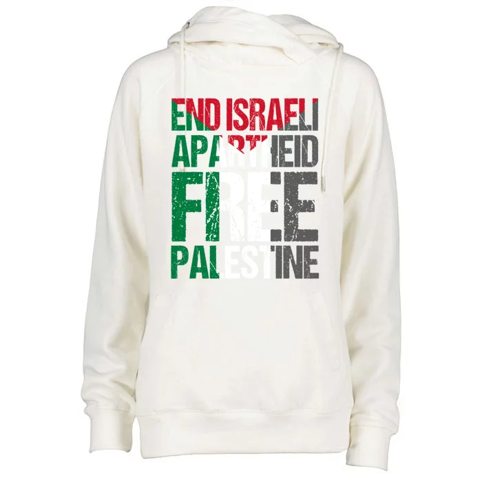 End Israeli Apartheid Free Palestine Gaza Awareness Quote Cute Gift Womens Funnel Neck Pullover Hood