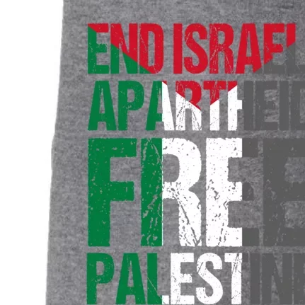 End Israeli Apartheid Free Palestine Gaza Awareness Quote Cute Gift Doggie 3-End Fleece Hoodie