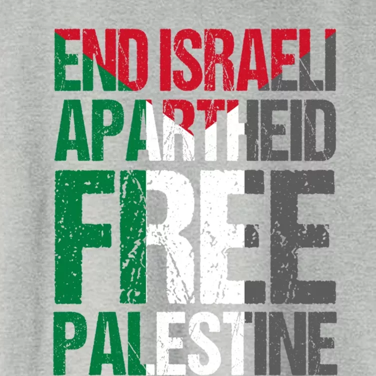 End Israeli Apartheid Free Palestine Gaza Awareness Quote Cute Gift Women's Crop Top Tee