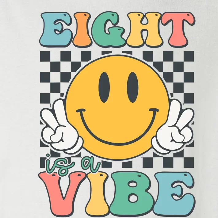 Eight Is A Vibe 8th Birthday Smile Face Hippie Boy Girl Kids Toddler Long Sleeve Shirt