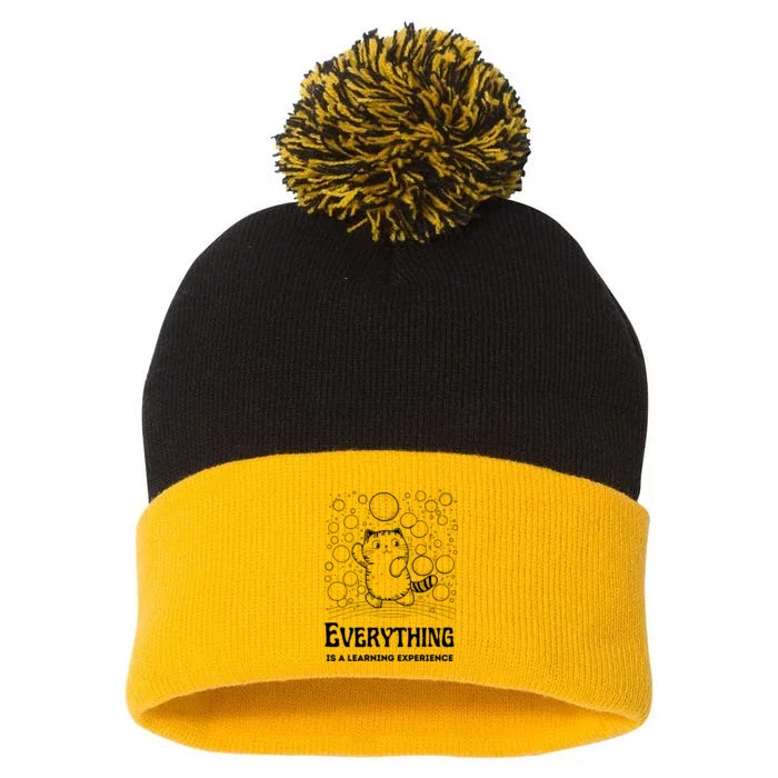 Everything Is A Learning Experience Pom Pom 12in Knit Beanie