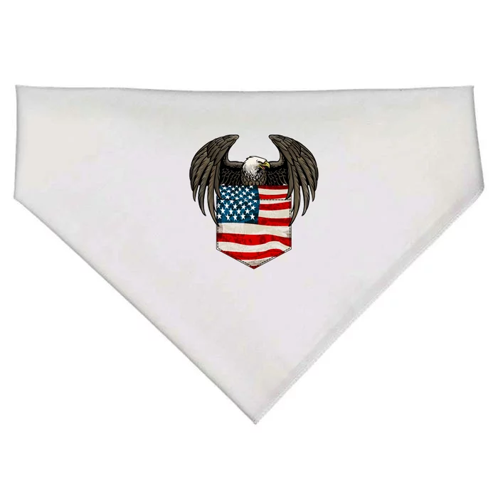 Eagle In American USA Flag Pocket USA-Made Doggie Bandana