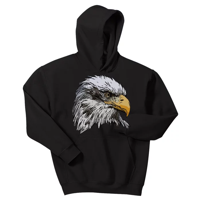 Eagle imprint american bird animal retro art motif bald Kids Hoodie