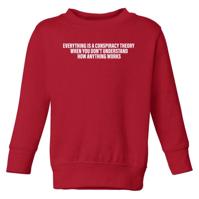 Everything Is A Conspiracy Theory When You DonT Understand Toddler Sweatshirt