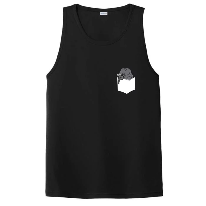 Elephant In A Pocket Funny Pocket Elephant Performance Tank