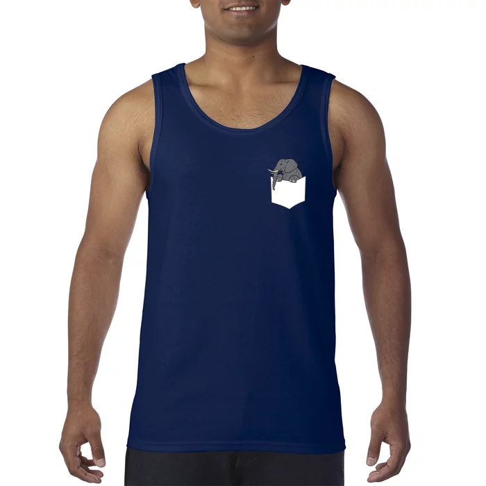 Elephant In A Pocket Funny Pocket Elephant Tank Top