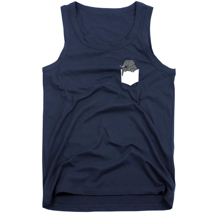 Elephant In A Pocket Funny Pocket Elephant Tank Top