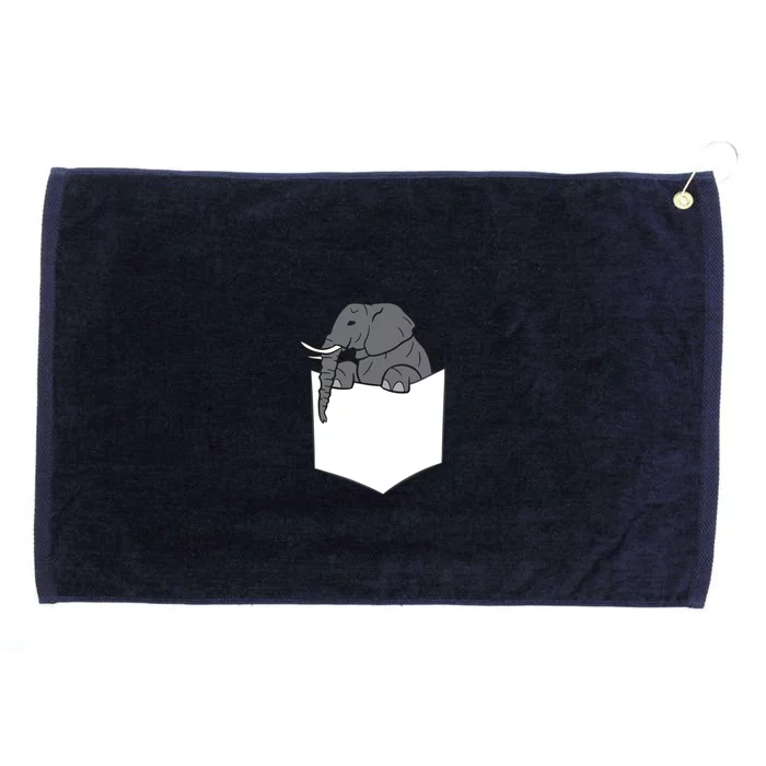 Elephant In A Pocket Funny Pocket Elephant Grommeted Golf Towel