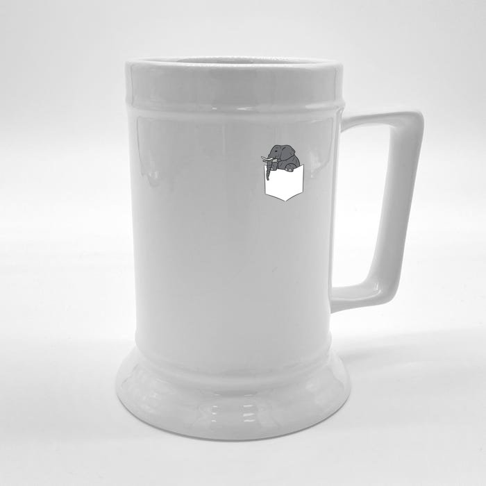 Elephant In A Pocket Funny Pocket Elephant Front & Back Beer Stein