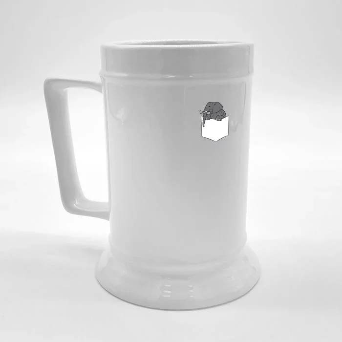 Elephant In A Pocket Funny Pocket Elephant Front & Back Beer Stein