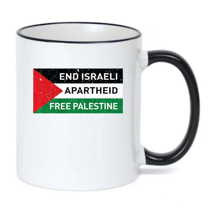 End Israeli Apartheid Free Palestine Flag Black Color Changing Mug