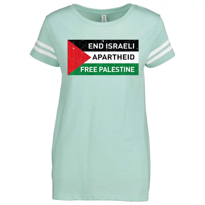 End Israeli Apartheid Free Palestine Flag Enza Ladies Jersey Football T-Shirt