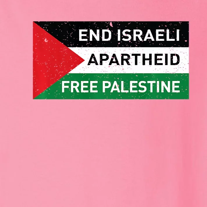 End Israeli Apartheid Free Palestine Flag Toddler Long Sleeve Shirt