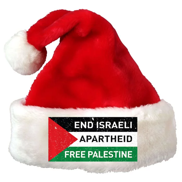 End Israeli Apartheid Free Palestine Flag Premium Christmas Santa Hat