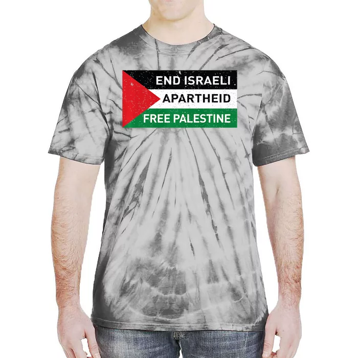 End Israeli Apartheid Free Palestine Flag Tie-Dye T-Shirt