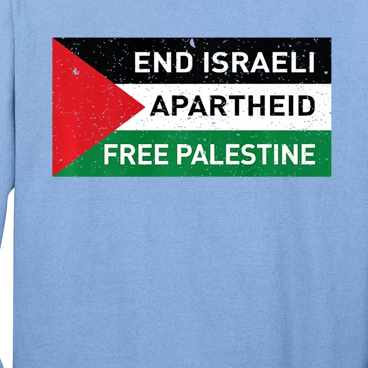 End Israeli Apartheid Free Palestine Flag Long Sleeve Shirt