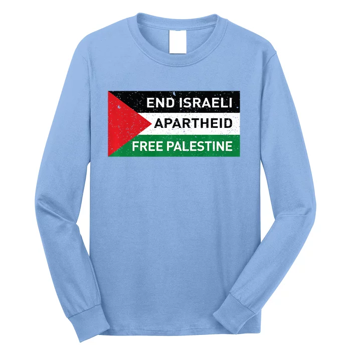 End Israeli Apartheid Free Palestine Flag Long Sleeve Shirt