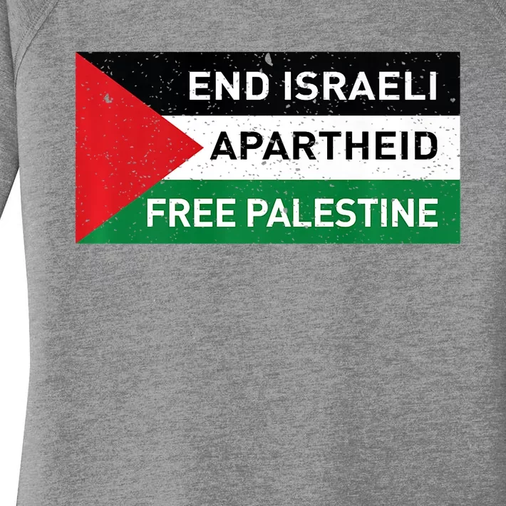 End Israeli Apartheid Free Palestine Flag Women's Perfect Tri Tunic Long Sleeve Shirt