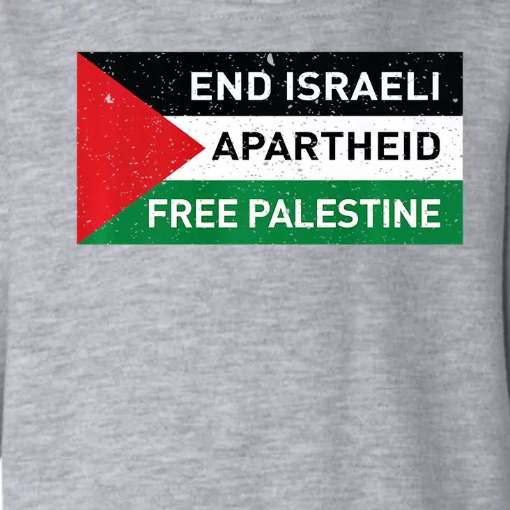 End Israeli Apartheid Free Palestine Flag Toddler Hoodie