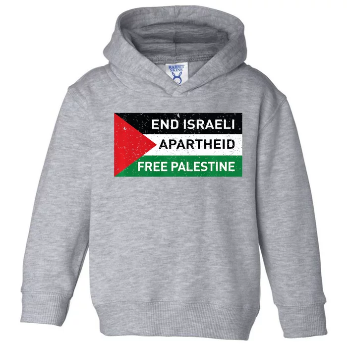 End Israeli Apartheid Free Palestine Flag Toddler Hoodie