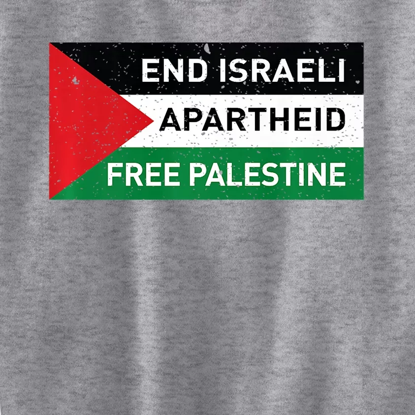 End Israeli Apartheid Free Palestine Flag Kids Sweatshirt