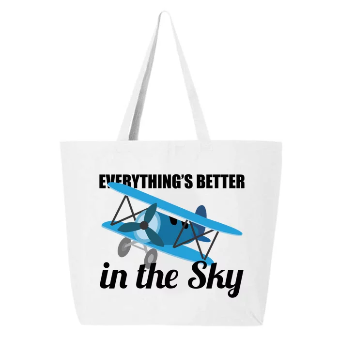 Everything Is Better In The Sky Airplane Pilot Gift 25L Jumbo Tote