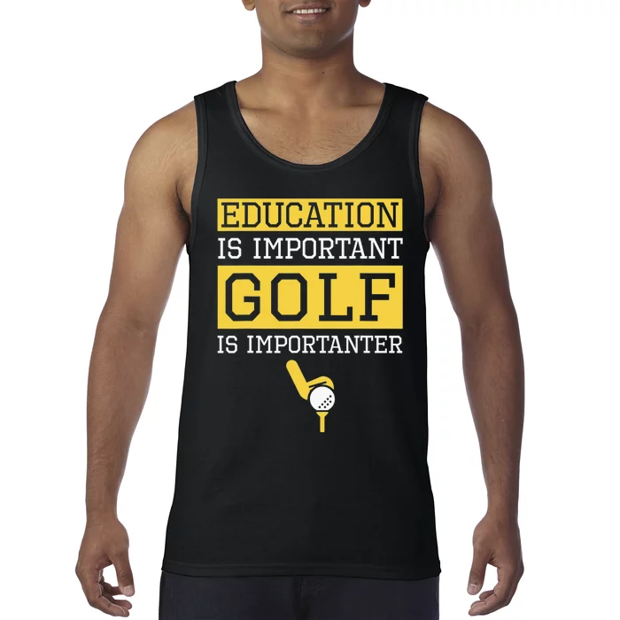 Education Important But Disc Golf Importanter Xmas Santa Tank Top