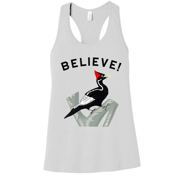 Endangered Ivory Billed Woodpecker Women's Racerback Tank