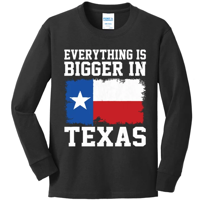 Everything Is Bigger In Texas Vintage Houston Dallas Austin Kids Long Sleeve Shirt